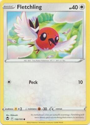 Fletchling - 150/195 - Common Sword &amp; Shield: Silver Tempest Singles