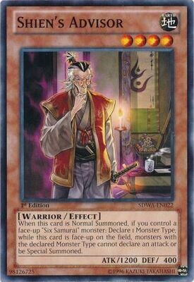 Shien&#39;s Advisor - SDWA-EN022 - Common 1st Edition Structure Deck: Samurai Warlords 1st Edition Singles