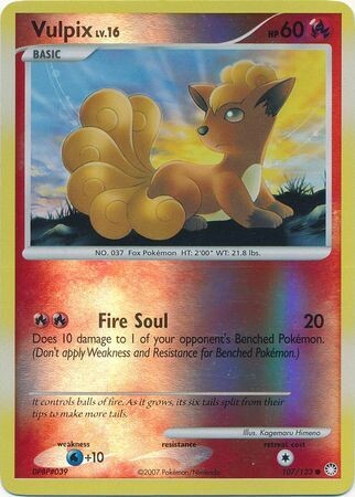 Vulpix - 107/123 - Common Reverse Holo
Diamond &amp; Pearl: Mysterious Treasures Reverse Holo Singles