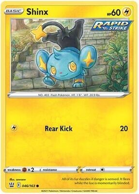 Shinx - 046/163 - Common
Sword &amp; Shield: Battle Styles Singles (Español)