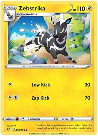 Zebstrika - 054/185 - Uncommon
Sword &amp; Shield: Vivid Voltage Singles