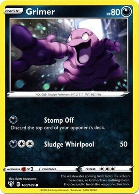 Grimer - 100/189 - Common
Sword &amp; Shield: Darkness Ablaze Singles(Español)