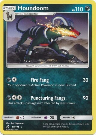 Houndoom - 59/111 - Rare Sun &amp; Moon: Crimson Invasion Singles