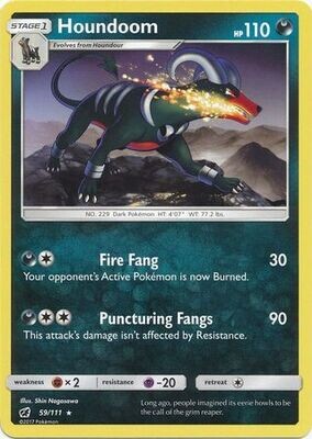 Houndoom - 59/111 - Rare Sun &amp; Moon: Crimson Invasion Singles