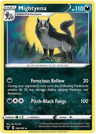 Mightyena - 104/185 - Uncommon
Sword &amp; Shield: Vivid Voltage Singles