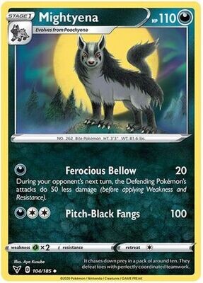 Mightyena - 104/185 - Uncommon
Sword &amp; Shield: Vivid Voltage Singles