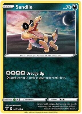 Sandile - 107/185 - Common
Sword &amp; Shield: Vivid Voltage Singles