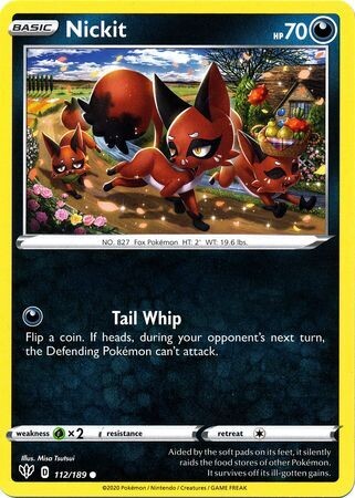 Nickit - 112/189 - Common
Sword &amp; Shield: Darkness Ablaze Singles(Español)