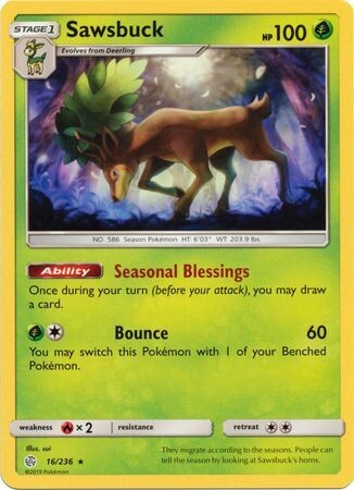 Sawsbuck - 16/236 - Rare Non-Holo Theme Deck Exclusive Pokemon Theme Deck Exclusives(Español)