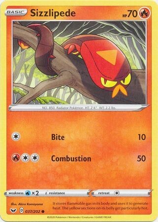 Sizzlipede - 037/202 - Common
Sword &amp; Shield (Base Set) Singles