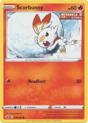 Scorbunny - 026/198 - Common Sword &amp; Shield: Chilling Reign Singles