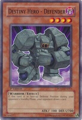 Destiny Hero - Defender - POTD-EN013 - Common 1st Edition
Power of the Duelist [POTD] 1st Edition Singles