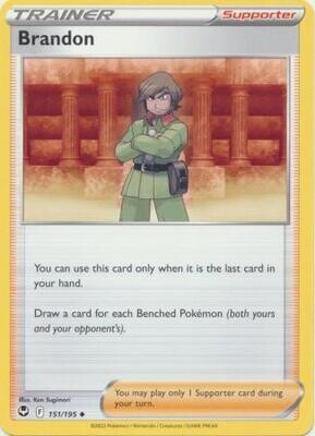 Brandon - 151/195 - Uncommon Sword &amp; Shield: Silver Tempest Singles