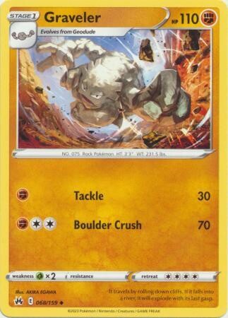 Graveler - 068/159 - Uncommon Crown Zenith Singles