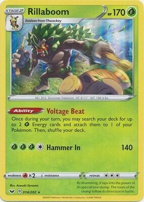 Rillaboom - 014/202 - Holo Rare
Sword &amp; Shield (Base Set) Singles