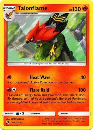 Talonflame - 32/236 - Rare Sun &amp; Moon: Unified Minds Singles