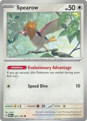 Spearow - 021/165 - Common Scarlet &amp; Violet 151 Singles