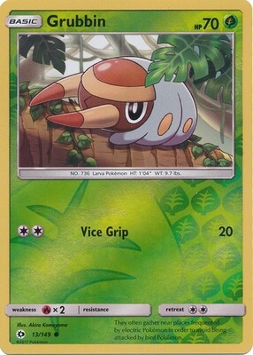 Grubbin - 13/149 - Common Reverse Holo
Sun &amp; Moon (Base Set) Reverse Holo Singles