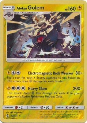 Alolan Golem - 42/145 - Holo Rare Reverse Holo
Sun &amp; Moon: Guardians Rising Reverse Holo Singles