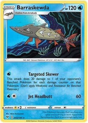 Barraskewda - 042/185 - Rare
Sword &amp; Shield: Vivid Voltage Singles