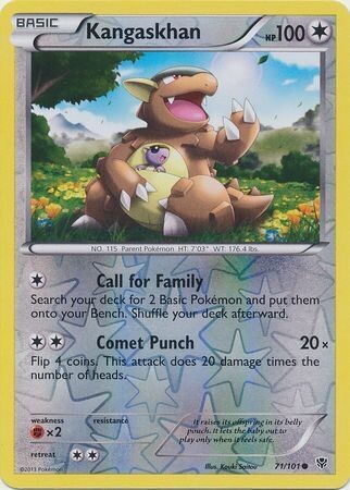 Kangaskhan - 71/101 - Common Reverse Holo Black &amp; White 10: Plasma Blast Reverse Holo Singles