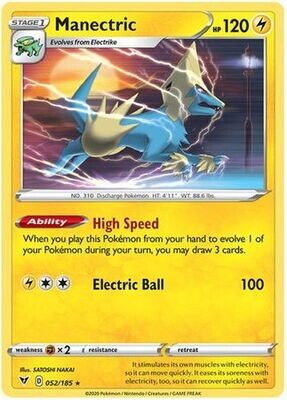 Manectric - 052/185 - Rare Sword &amp; Shield: Vivid Voltage Singles