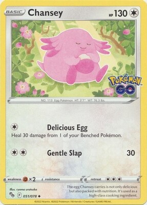 Chansey - 051/078 - Uncommon
Pokemon Go Singles(Español)