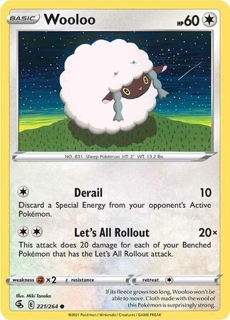 Wooloo - 221/264 - Common
Sword &amp; Shield: Fusion Strike Singles
