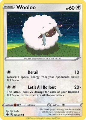 Wooloo - 221/264 - Common
Sword &amp; Shield: Fusion Strike Singles