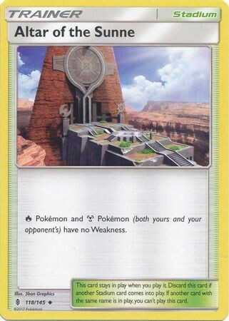 Altar of the Sunne - 118/145 - Uncommon Sun &amp; Moon: Guardians Rising Singles