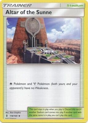 Altar of the Sunne - 118/145 - Uncommon Sun &amp; Moon: Guardians Rising Singles