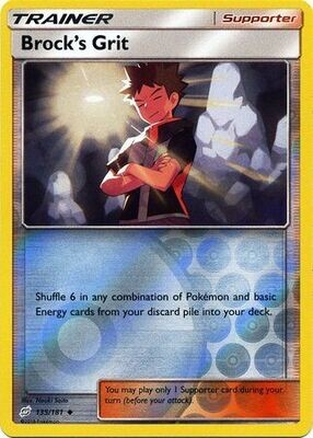 Brock&#39;s Grit - 135/181 - Uncommon Reverse Holo
Sun &amp; Moon: Team Up Reverse Holo Singles