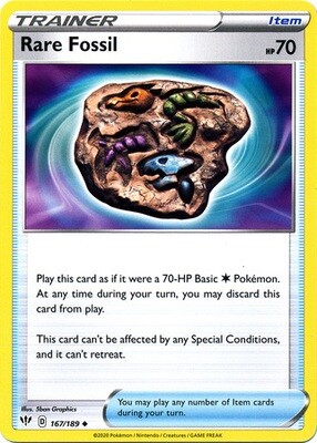 Rare Fossil - 167/189 - Uncommon Sword &amp; Shield: Darkness Ablaze Singles
