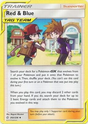 Red &amp; Blue - 202/236 - Uncommon
Sun &amp; Moon: Cosmic Eclipse Singles