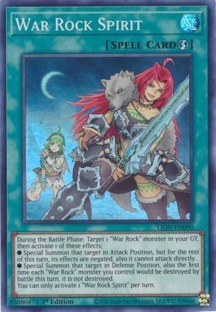 War Rock Spirit - LIOV-EN090 - Super Rare 1st Edition
Lightning Overdrive: LIOV 1st Edition Singles (Espanol)