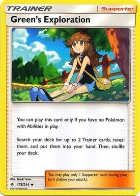 Green&#39;s Exploration - 175/214 - Uncommon Sun &amp; Moon: Unbroken Bonds Singles