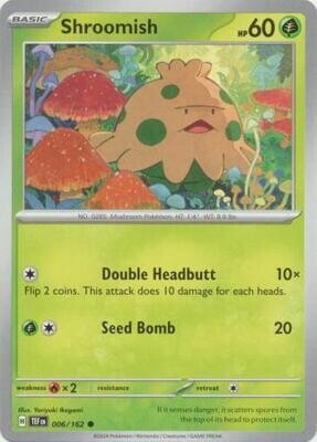 GA Shroomish - 006/162 - Common
Scarlet &amp; Violet: Temporal Forces Singles