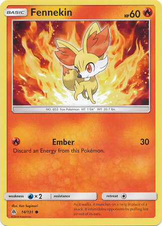 Fennekin - 14/131 - Common Sun &amp; Moon: Forbidden Light Singles