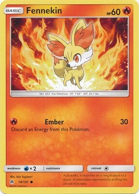 Fennekin - 14/131 - Common Sun &amp; Moon: Forbidden Light Singles