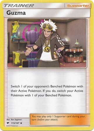 Guzma - 115/147 - Uncommon
Sun &amp; Moon: Burning Shadows Singles