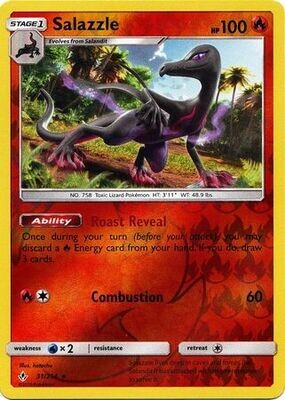 Salazzle - 31/214 - Rare Reverse Holo
Sun &amp; Moon: Unbroken Bonds Reverse Holo Singles