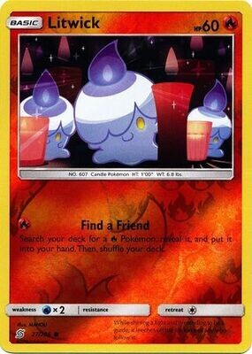 Litwick - 27/236 - Common Reverse Holo Sun &amp; Moon: Unified Minds Reverse Holo Singles
