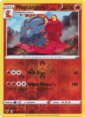 Magcargo - 028/185 - Uncommon Reverse Holo
Sword &amp; Shield: Vivid Voltage Reverse Holo Singles