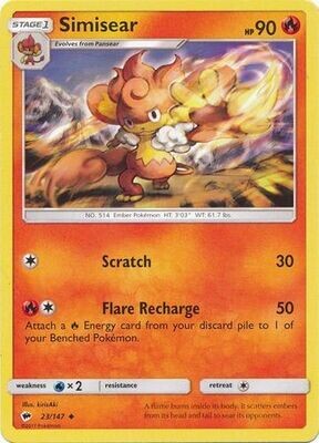 Simisear - 23/147 - Uncommon
Sun &amp; Moon: Burning Shadows Singles