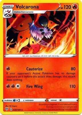 Volcarona - 030/189 - Rare Sword &amp; Shield: Darkness Ablaze Singles