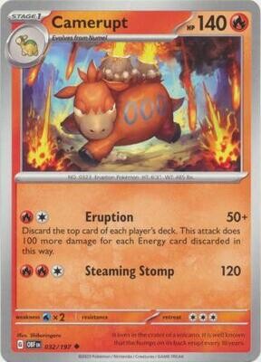 Camerupt - 032/197 - Uncommon
Obsidian Flames Singles