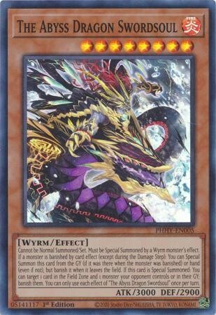 The Abyss Dragon Swordsoul - PHHY-EN005 - Super Rare 1st Edition Photon Hypernova 1st Edition Singles