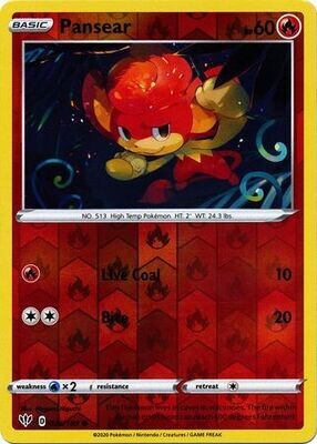 Pansear - 026/189 - Common Reverse Holo
Sword &amp; Shield: Darkness Ablaze Reverse Holo Singles