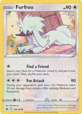 Furfrou - 126/198 - Common
Sword &amp; Shield: Chilling Reign Singles (Español)