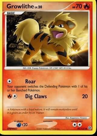 Growlithe - 89/132 - Common
Diamond &amp; Pearl: Secret Wonders Singles